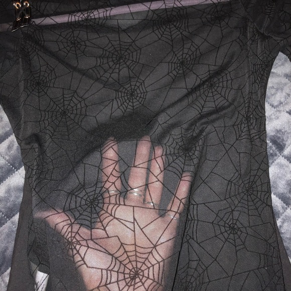 Goth web L/S shirt nwot Devil Fashion uk - Picture 4 of 6